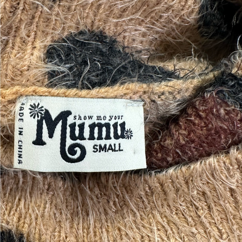 Show Me Your MuMu Women’s Fatima Turtleneck Sweater Cheetah Fever Knit Size XS - Picture 13 of 16